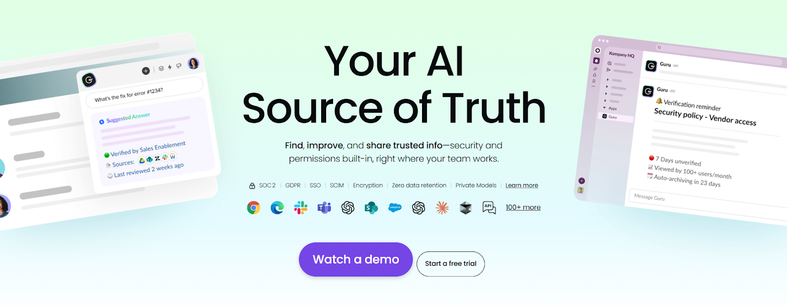 Guru AI Knowledge Management Software