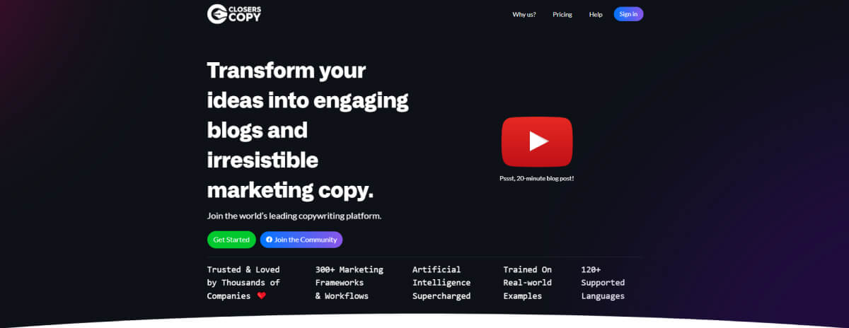 mais perto -copy-ai- cobertura de ferramentas de escrita
