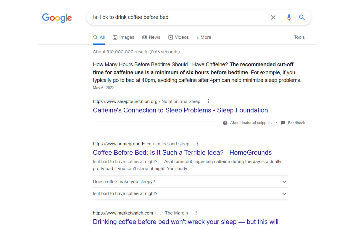 google-zoekresultaten-koffie