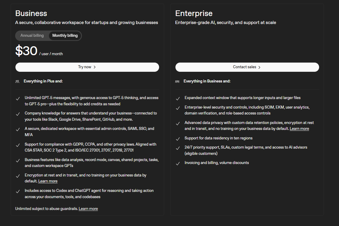 ChatGPT Company Knowledge Pricing
