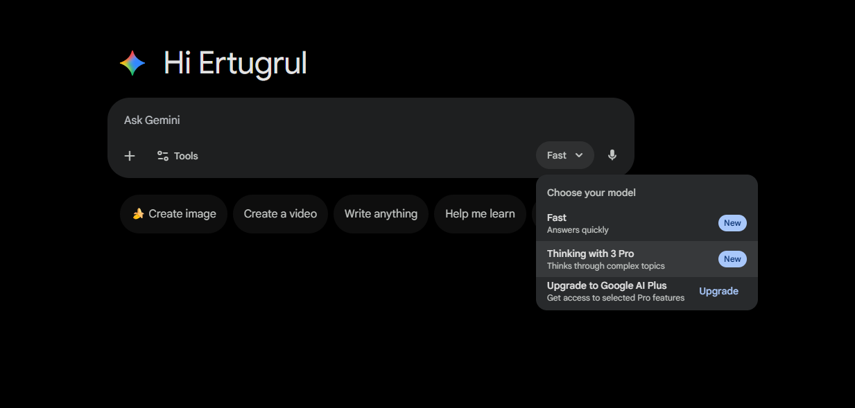 Zugriff auf Gemini 3 über den KI-Chatbot
