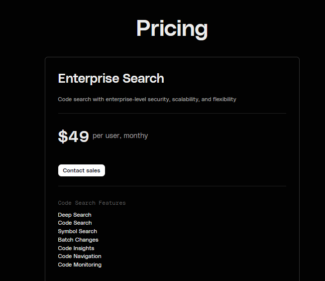 Sourcegraph Preise