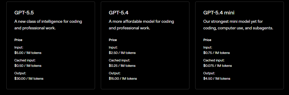 GPT-5.5 vs. GPT-5.4 – Preise