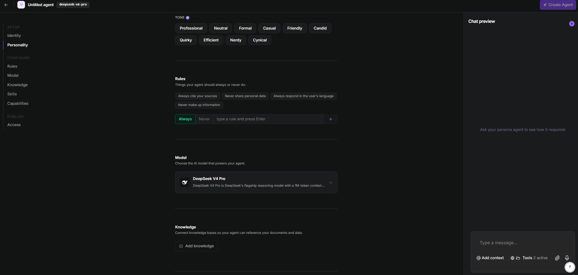 Skapa AI-agenter baserade på DeepSeek V4