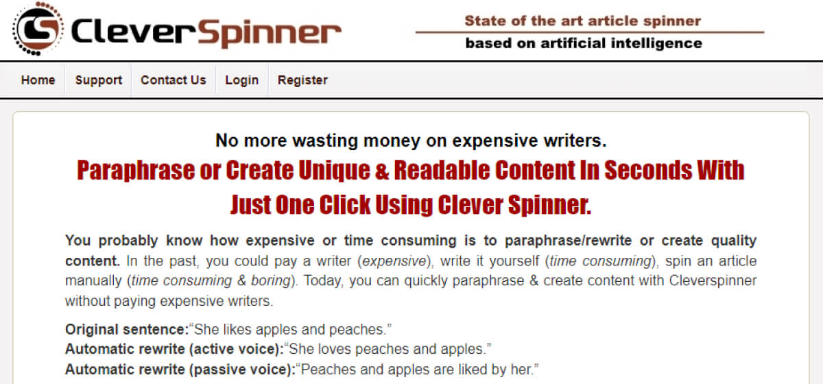 página web de clever-spinner-tool