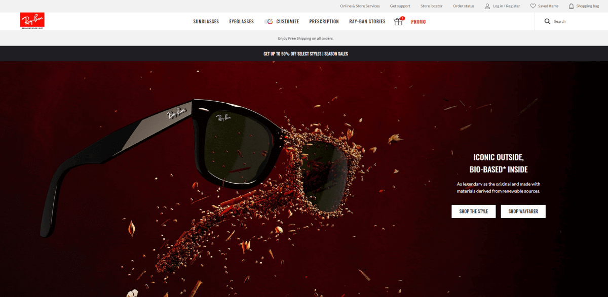 ray-ban-website-landing-page