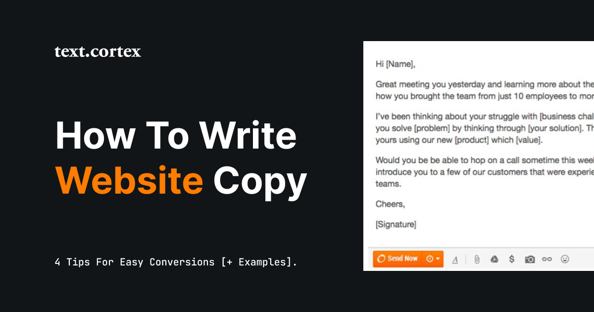 Como Escrever Website Copy - 4 Dicas para conversões fáceis [+ Exemplos]