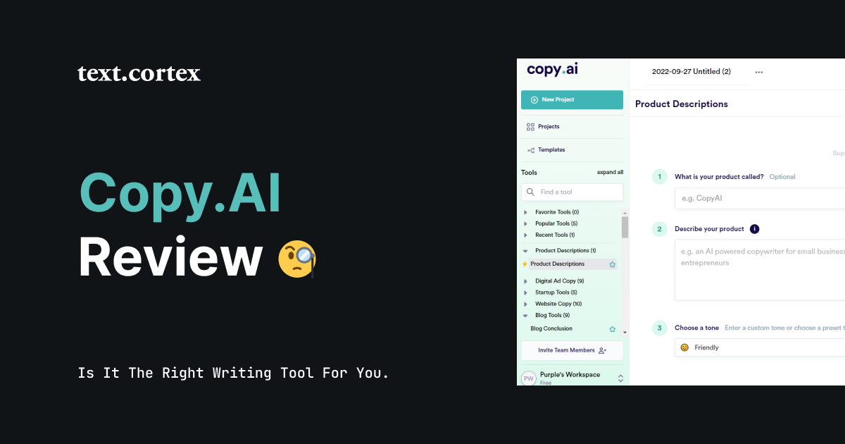 Copy.AI granskning: Är det rätt skrivverktyg för dig?