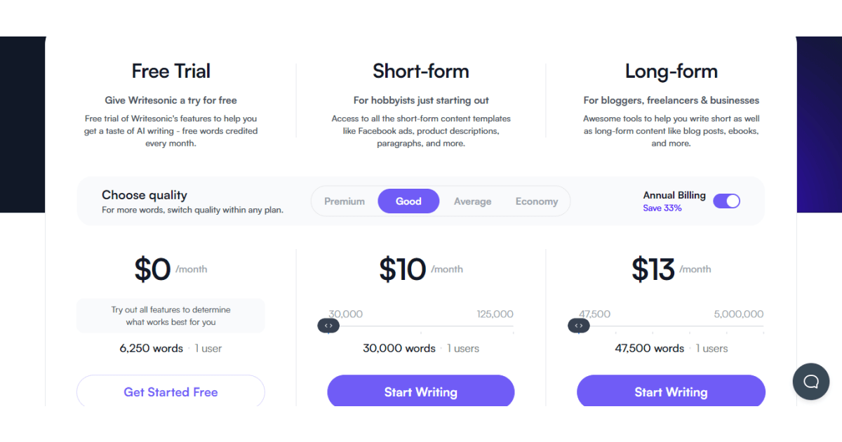 writesonic-pricing-plans-page