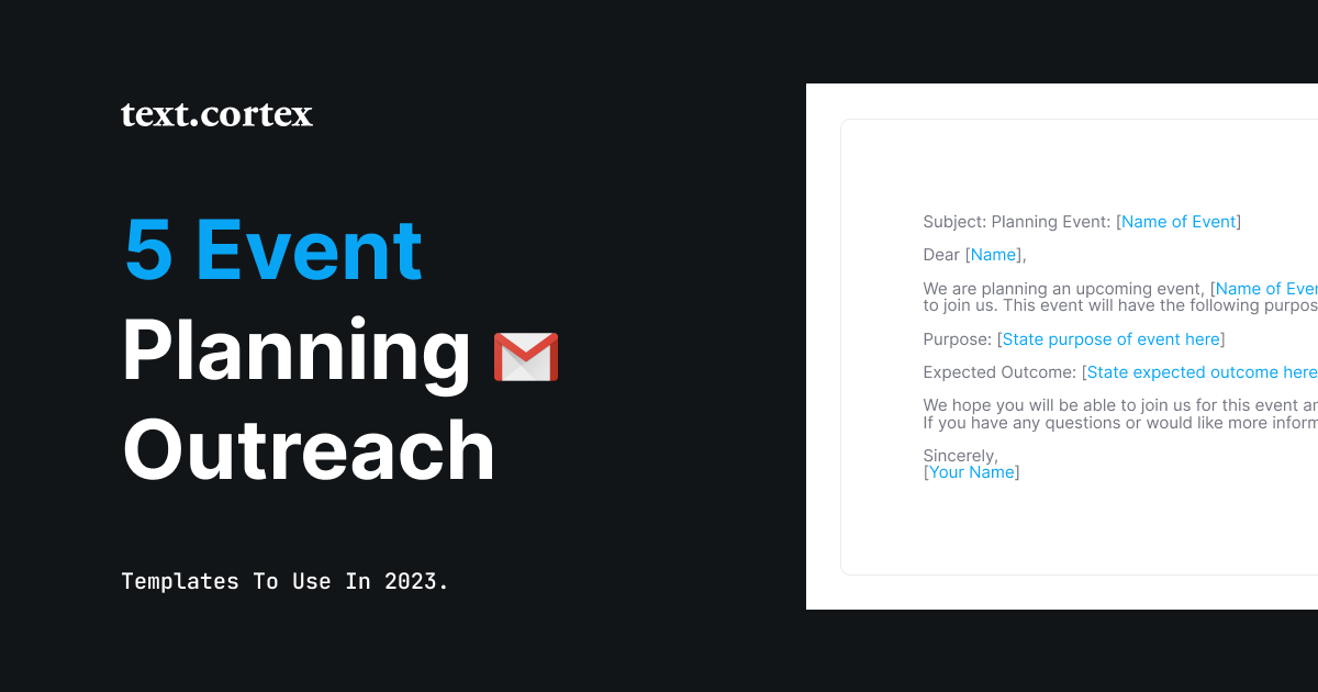 5 Event Planning Email Outreach Templates To Use in 2024