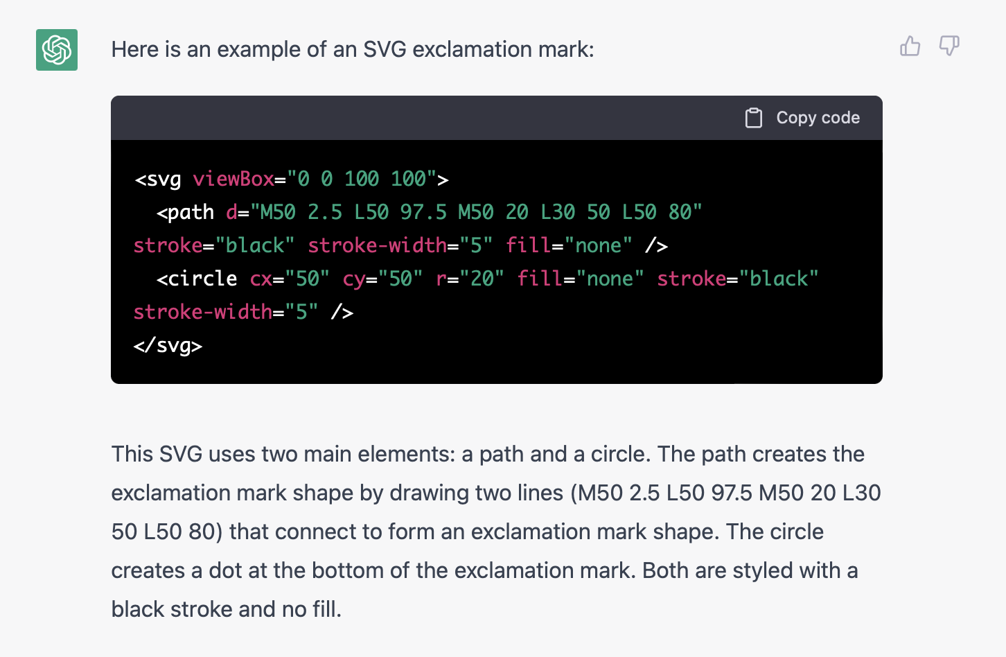 create elements in SVG with ChatGPT