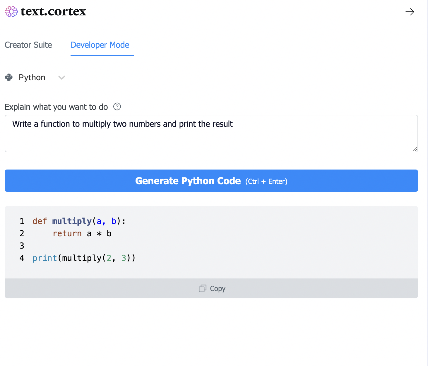 python code generator