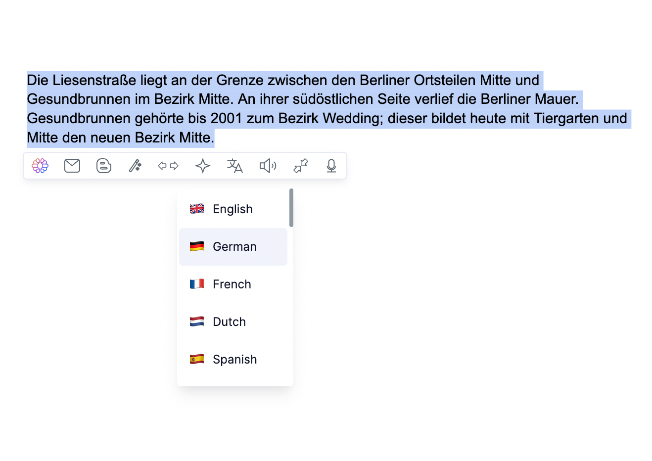 quillbot for german language