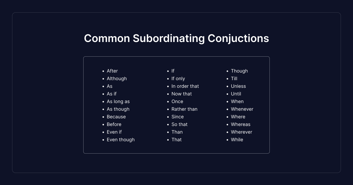 common-subordinating-conjuctions