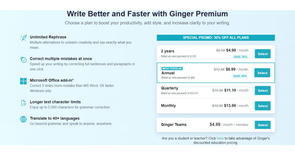 ginger-pricing