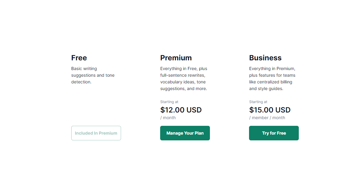 grammarly-pricing-plans