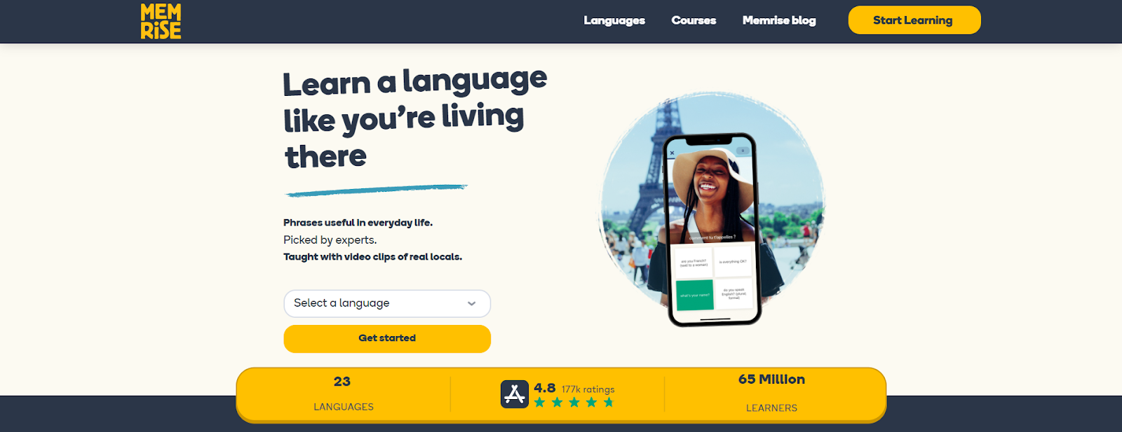 Memrise to learn a language