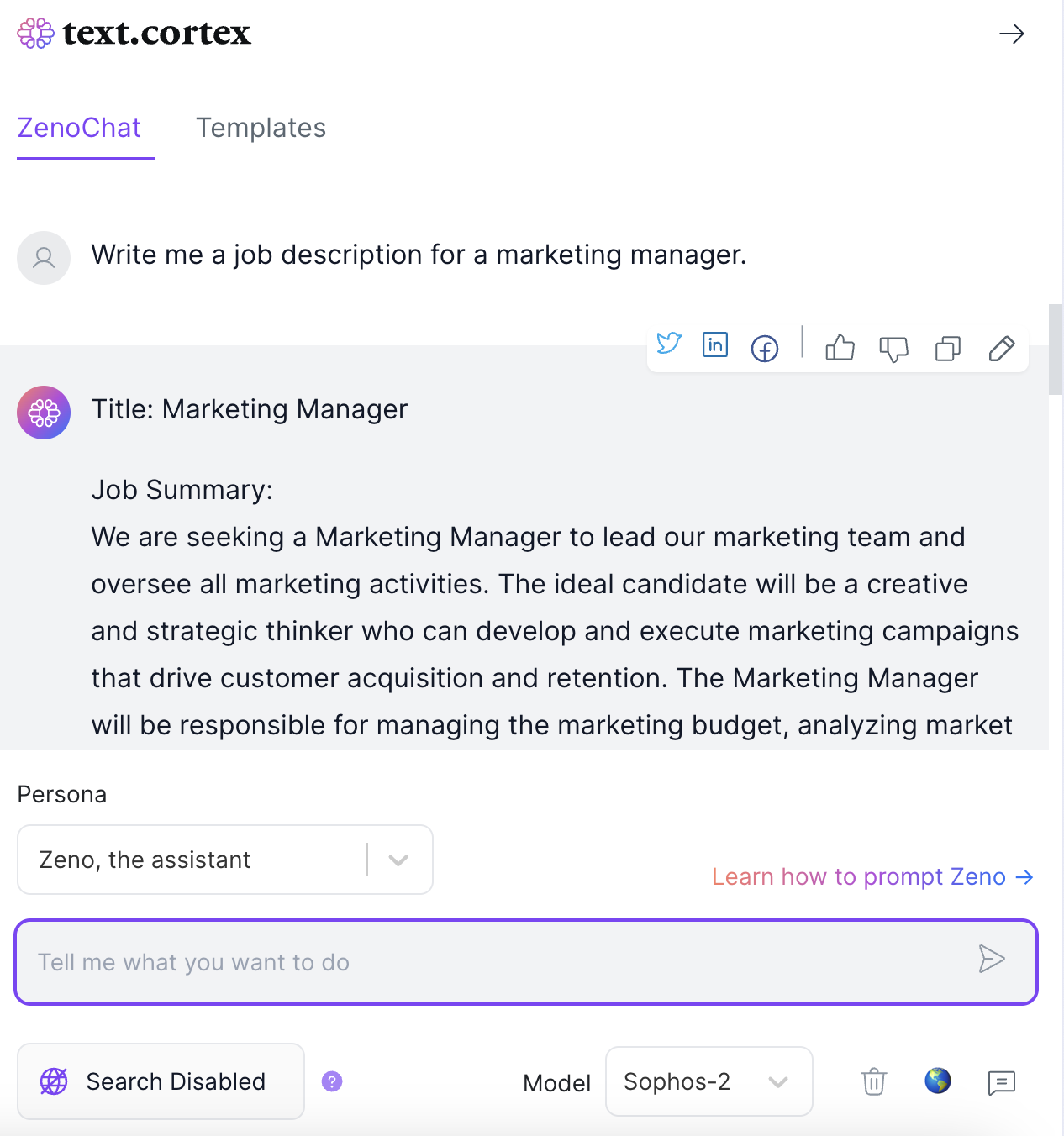 job description example for marketing manager
