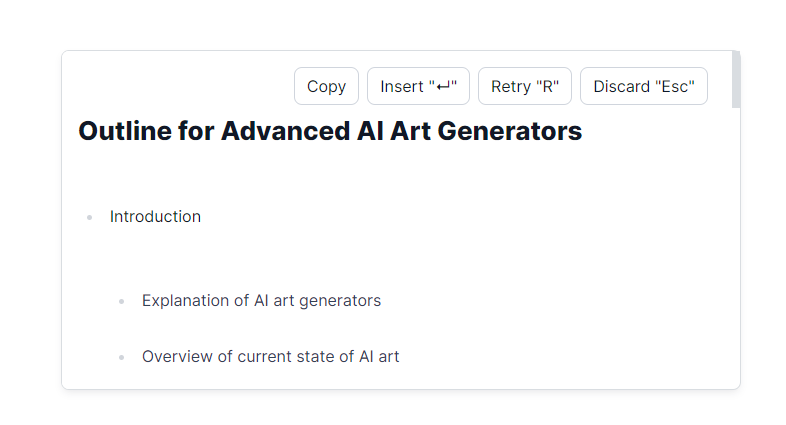 AI Writing generator