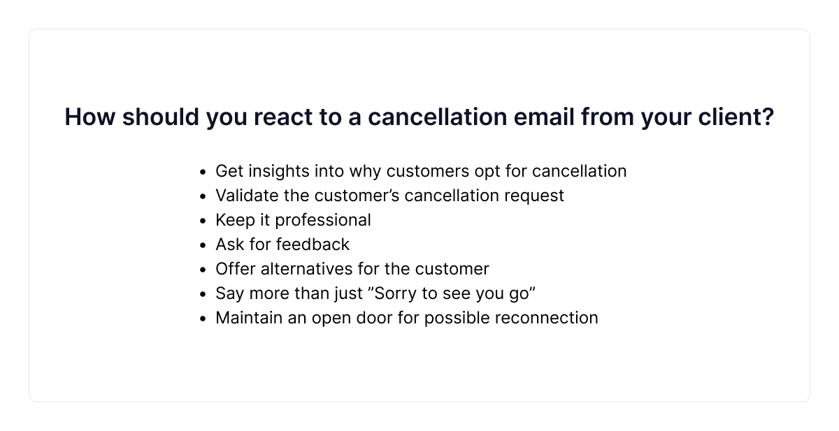 réaction-on-cancellation-email