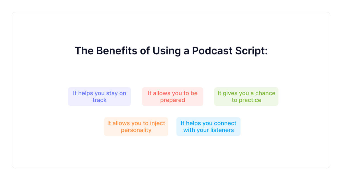 benefícios de usar script de podcast